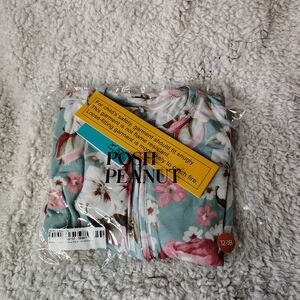 Posh Peanut Floral Teal Pink White Sleep Pajama Set